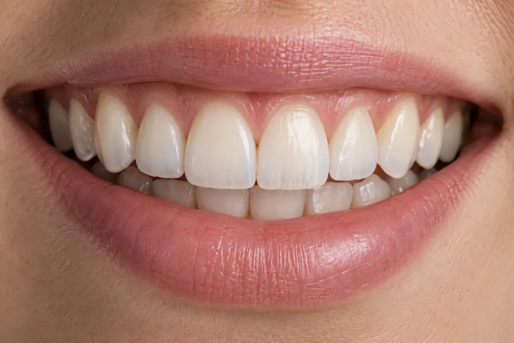Ilustración de una sonrisa con dientes de aspecto natural.