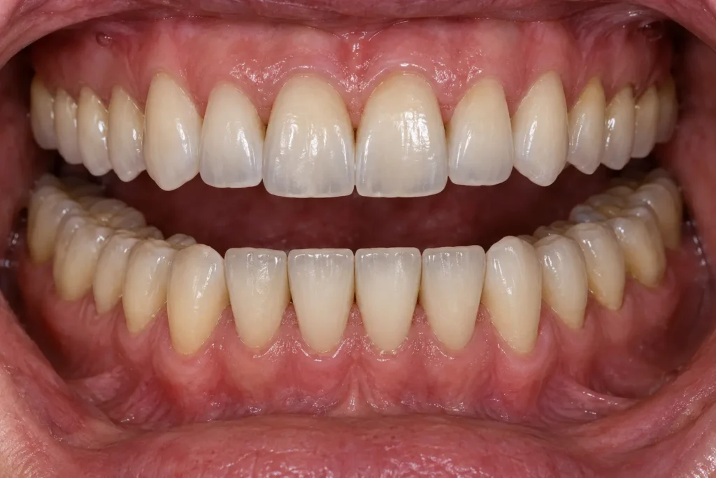 Ilustración de ambas arcadas dentales para explicar la rehabilitación oral.